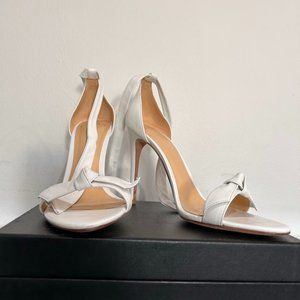 Auth Alexandre Birman Clarita Knitted Leather White Sandal